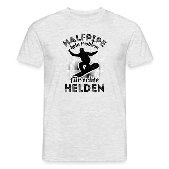 Snowboard, Halfpipe, Wintersport, echte Helden - Männer T-Shirt - Grau meliert - Vorne - AI Model Male 178 dark (178cm)
