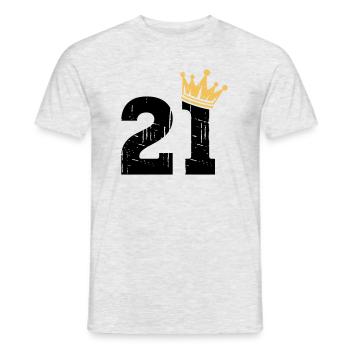 21 Crown 21st Birthday 21 years old - Men's T-Shirt - heather grey - Front - AI Model Male 178 dark (178cm)