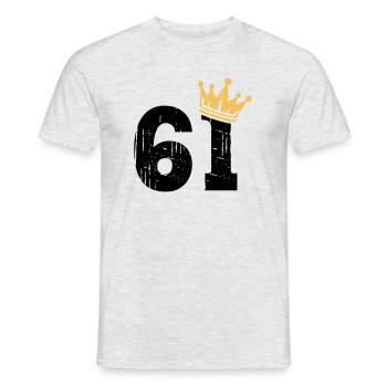 61 Crown 61st birthday 61 years old - Men's T-Shirt - heather grey - Front - AI Model Male 178 dark (178cm)