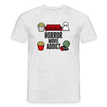 horror movie addict - Men's T-Shirt - heather grey - Front - AI Model Male 178 dark (178cm)