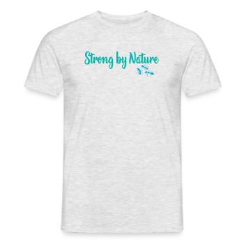 Strong by Nature - Men's T-Shirt - heather grey - Front - AI Model Male 178 dark (178cm)