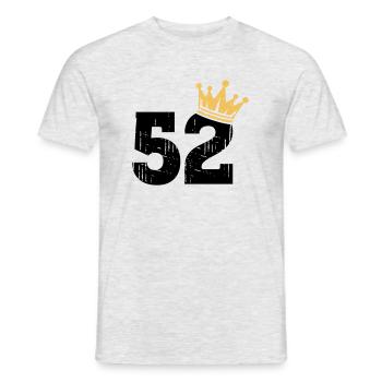 52 Krone 52. Geburtstag 52 Jahre - Männer T-Shirt - Grau meliert - Vorne - AI Model Male 178 dark (178cm)