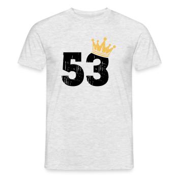 53 Crown 53rd birthday 53 years old - Men's T-Shirt - heather grey - Front - AI Model Male 178 dark (178cm)