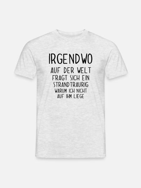 Strand | Lustiger Quarantäne Sommer Urlaub Spruch - Männer T-Shirt - Grau meliert