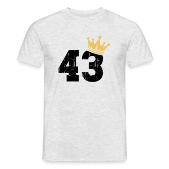 43 Couronne 43e anniversaire 43 ans - T-shirt homme - gris chiné - Devant - AI Model Male 178 dark (178cm)