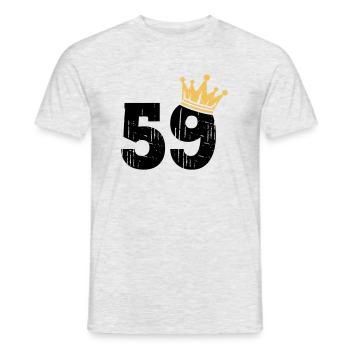 59 Krone 59. Geburtstag 59 Jahre - Männer T-Shirt - Grau meliert - Vorne - AI Model Male 178 dark (178cm)