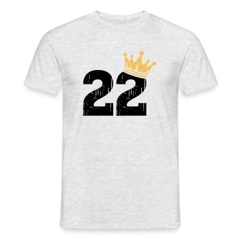 22 Krone 22. Geburtstag 22 Jahre - Männer T-Shirt - Grau meliert - Vorne - AI Model Male 178 dark (178cm)