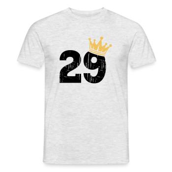 29 Krone 29. Geburtstag 29 Jahre - Männer T-Shirt - Grau meliert - Vorne - AI Model Male 178 dark (178cm)