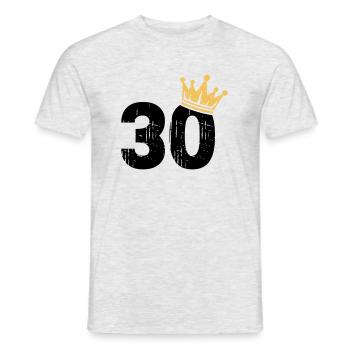 30 Crown 30th Birthday 30 Years - Men's T-Shirt - heather grey - Front - AI Model Male 178 dark (178cm)