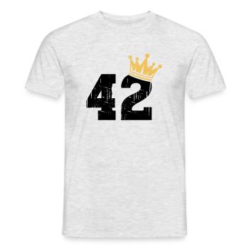 42 Crown 42nd Birthday 42 Years - Men's T-Shirt - heather grey - Front - AI Model Male 178 dark (178cm)