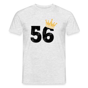 56 Krone 56. Geburtstag 56 Jahre - Männer T-Shirt - Grau meliert - Vorne - AI Model Male 178 dark (178cm)