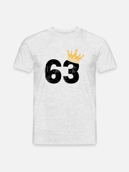 63 Crown 63° compleanno 63 anni - T-shirt uomo - grigio melange