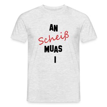 an scheiß muas i - Männer T-Shirt - Grau meliert - Vorne - AI Model Male 178 dark (178cm)