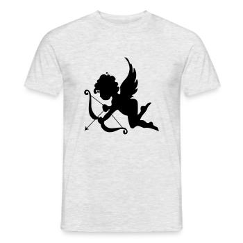 Amor Engel Liebe I love you Valentinstag Pärchen - Männer T-Shirt - Grau meliert - Vorne - AI Model Male 178 dark (178cm)