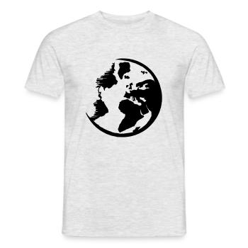 WorldmapLogo - Männer T-Shirt - Grau meliert - Vorne - AI Model Male 178 dark (178cm)