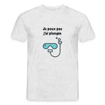 Je peux pas j’ai plongée - T-shirt homme - gris chiné - Devant - AI Model Male 178 dark (178cm)