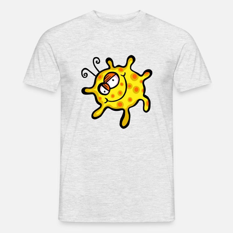 Happy Microscopic Virus Pathogen - Men’s T-shirt - heather grey