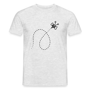 Linie Gestrichelt Biene - Männer T-Shirt - Grau meliert - Vorne - AI Model Male 178 dark (178cm)