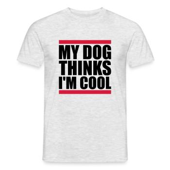 Dog thinks in the cool - Men's T-Shirt - heather grey - Front - AI Model Male 178 dark (178cm)