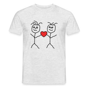 Stick men - Men's T-Shirt - heather grey - Front - AI Model Male 178 dark (178cm)