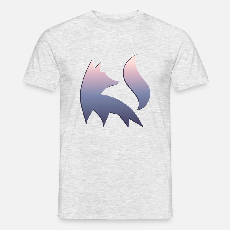 Fuchs Silhouette Wald Natur Tier Rotfuchs Waldtier - Männer T-Shirt - Grau meliert