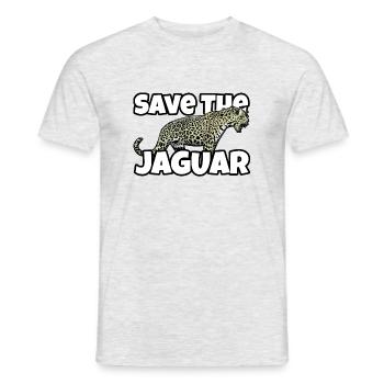 Rettet den Jaguar Spruch Tierschutz Jaguare Tiere - Männer T-Shirt - Grau meliert - Vorne - AI Model Male 178 dark (178cm)