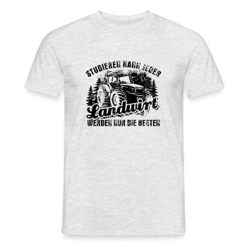 Studieren kann Jeder Landwirt werden die Besten - Männer T-Shirt - Grau meliert - Vorne - AI Model Male 178 dark (178cm)
