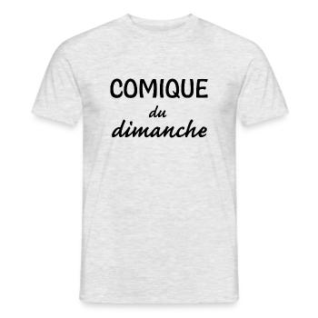 Comique du dimanche cadeau humour - T-shirt homme - gris chiné - Devant - AI Model Male 178 dark (178cm)