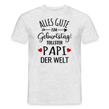 Alles Gute zum Geburtstag bester Papa toller Papi - Männer T-Shirt - Grau meliert - Vorne - AI Model Male 178 dark (178cm)