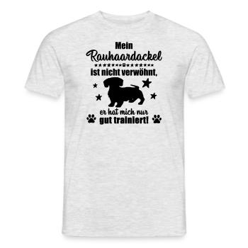 Rauhhaardackel - witziges Statement! - Männer T-Shirt - Grau meliert - Vorne - AI Model Male 178 dark (178cm)