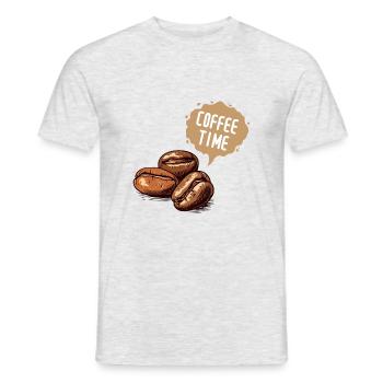 Coffee Time, Kaffee, Time for a Coffee - Männer T-Shirt - Grau meliert - Vorne - AI Model Male 178 dark (178cm)