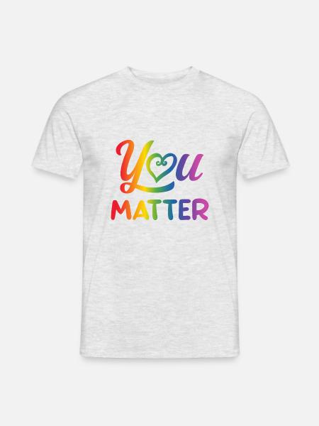 Du bist wichtig / CSD, Regenbogen Fahne, LGBTQ Gay - Männer T-Shirt - Grau meliert