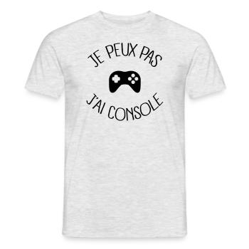 Je peux pas j'ai Console - T-shirt homme - gris chiné - Devant - AI Model Male 178 dark (178cm)