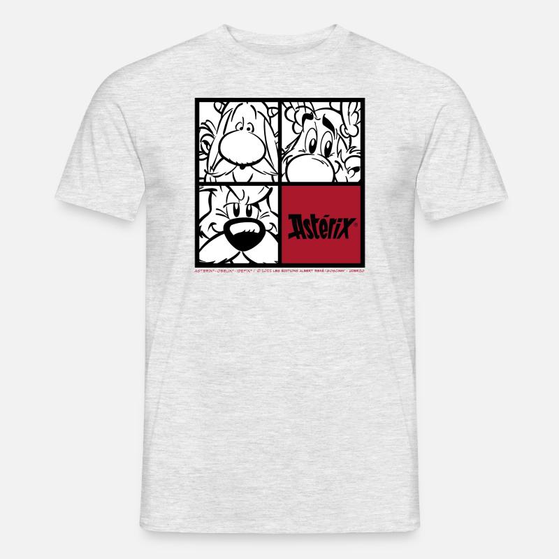 Asterix & Obelix & Idefix Ritratto - T-shirt uomo - grigio melange