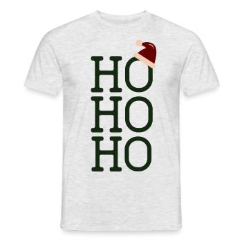 Christmas HoHoHo Santa Claus Beanie Gift - Men's T-Shirt - heather grey - Front - AI Model Male 178 dark (178cm)