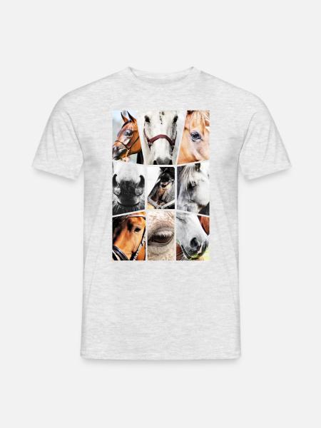 Produkte mit Pferden - Männer T-Shirt - Grau meliert