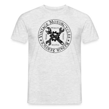 Vintage Motorcycles Repair Service - T-shirt homme - gris chiné - Devant - AI Model Male 178 dark (178cm)
