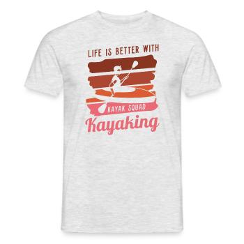 Life With Kayaking Canoe Whitewater Kayak - Men's T-Shirt - heather grey - Front - AI Model Male 178 dark (178cm)