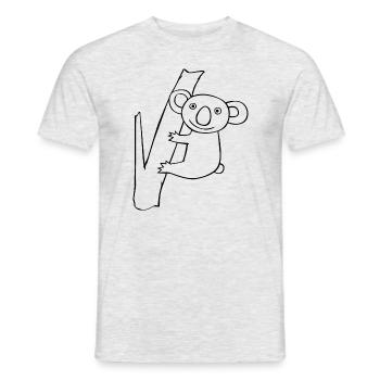 Dessin mignon de koala animalier - T-shirt homme - gris chiné - Devant - AI Model Male 178 dark (178cm)