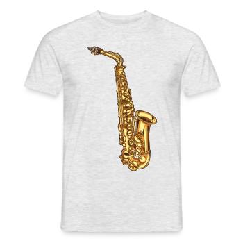 Saxophone saxophone - T-shirt homme - gris chiné - Devant - AI Model Male 178 dark (178cm)