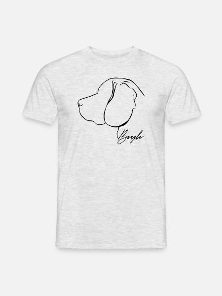 BEAGLE Profilo Cani Cane cane da caccia Wilsigns - T-shirt uomo - grigio melange
