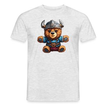 Ours en peluche / Peluche / Animal en peluche / Idée cadeau - T-shirt homme - gris chiné - Devant - AI Model Male 178 dark (178cm)
