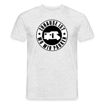 Zuhause ist wo wir parken - Männer T-Shirt - Grau meliert - Vorne - AI Model Male 178 dark (178cm)