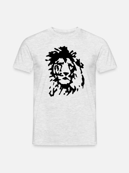 Löwe, Löwin, Löwenkopf - Männer T-Shirt - Grau meliert