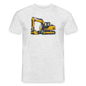 Yellow Excavator - Men's T-Shirt - heather grey - Front - AI Model Male 178 dark (178cm)