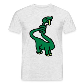 stranglesaurus_dino_3c - T-shirt homme - gris chiné - Devant - AI Model Male 178 dark (178cm)