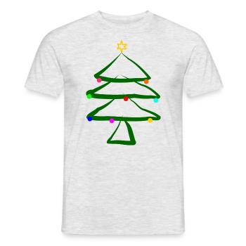 Weihnachtsbaum mit Stern - Männer T-Shirt - Grau meliert - Vorne - AI Model Male 178 dark (178cm)