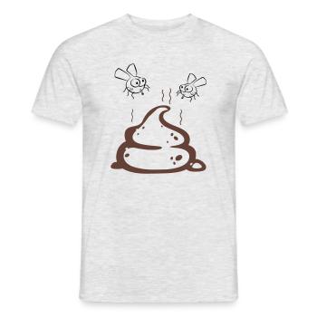 Scheisse mit Fliegenpaar - Männer T-Shirt - Grau meliert - Vorne - AI Model Male 178 dark (178cm)