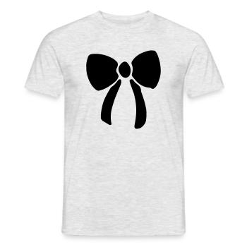 Bow large / bow - party - firm - Men's T-Shirt - heather grey - Front - AI Model Male 178 dark (178cm)