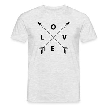 LOVE Arrows - Men's T-Shirt - heather grey - Front - AI Model Male 178 dark (178cm)